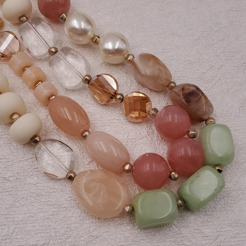 LOFT Double Strand Pastel Mixed Media Beads Necklace - Picture 7 of 7